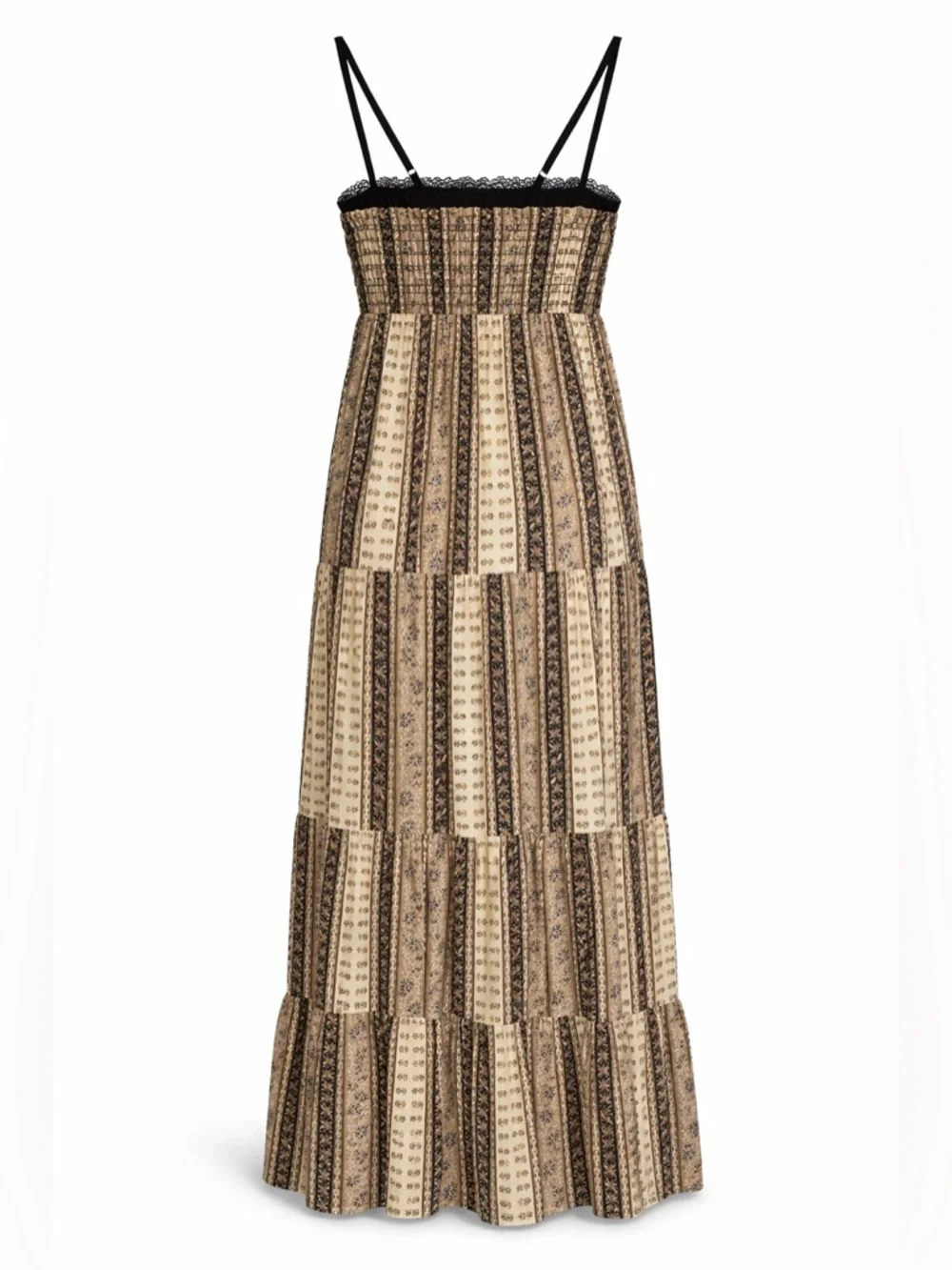 Bohemian Lace-Trim Maxi Dress with Black Bodice - Picture 4 of 4
